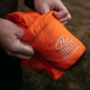 Highlander Storm Vault Survival Shelter 1 opvallende oranje eenpersoons noodtent van waterdicht materiaal2