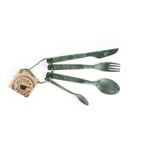 Kupilka Cutlery Set vierdelige duurzame outdoor bestekset in bruine natuurfiber composiet uitvoering2