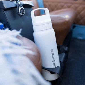 LifeStraw Go Series 2.0 dubbelwandige rvs waterfles van 700ml met geintegreerd waterfilter, draaidop en karabijnhaak