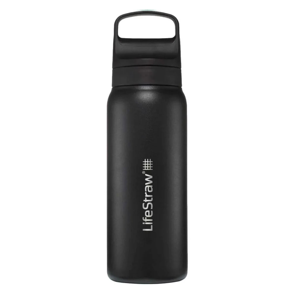 LifeStraw Go Series 2.0 dubbelwandige rvs waterfles van 700ml met geintegreerd waterfilter, draaidop en karabijnhaak