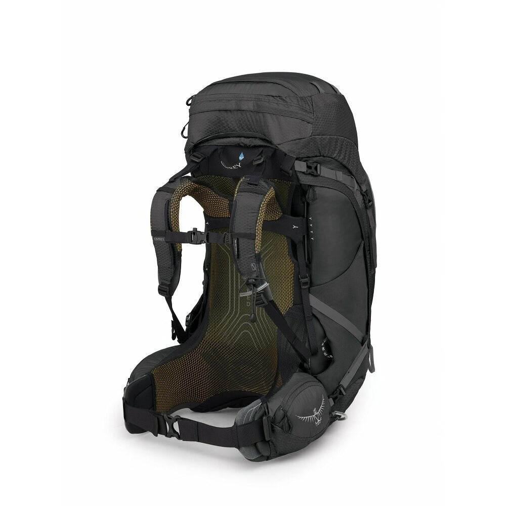 Osprey Atmos AG 65 heren trekkingrugzak in de kleur grijs met verstelbaar rugpand en een inhoud van 65 liter banden