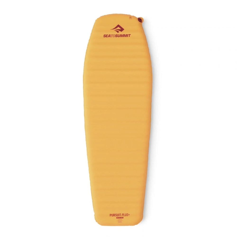 Sea To Summit Pursuit Plus Self Inflating Mat Large gele zelfopblaasbare slaapmat van bovenaf gezien