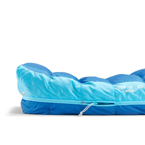 Sea to Summit Trek Down Sleeping Bag -1 Long blauwe dons slaapzak inclusief handige compressiezak voor compact transport