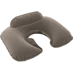 TravelSafe Travel Pillow grijs opblaasbaar nekkussen in hoefijzervorm voor comfortabele nekondersteuning tijdens het reizen