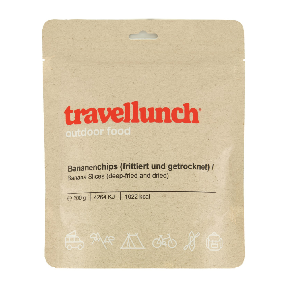 Travellunch Gedroogde bananenchips Knapperige energie
