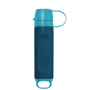 Draagbaar Blue Raspberry Lifestraw Peak Series Solo outdoor waterfilter voor kampeerders.