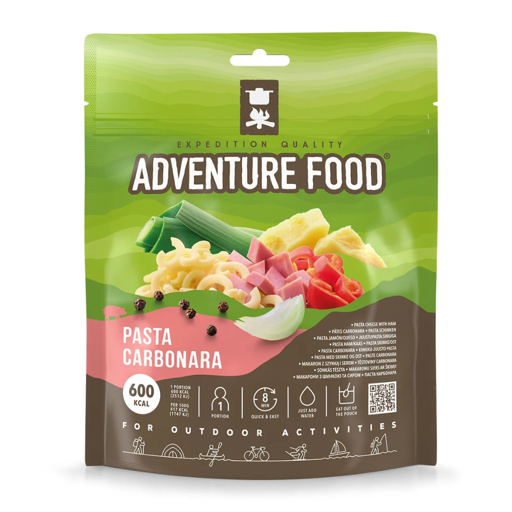 Adventure Food Pasta Carbonara gevriesdroogde pastamaaltijd met spekjes en romige saus
