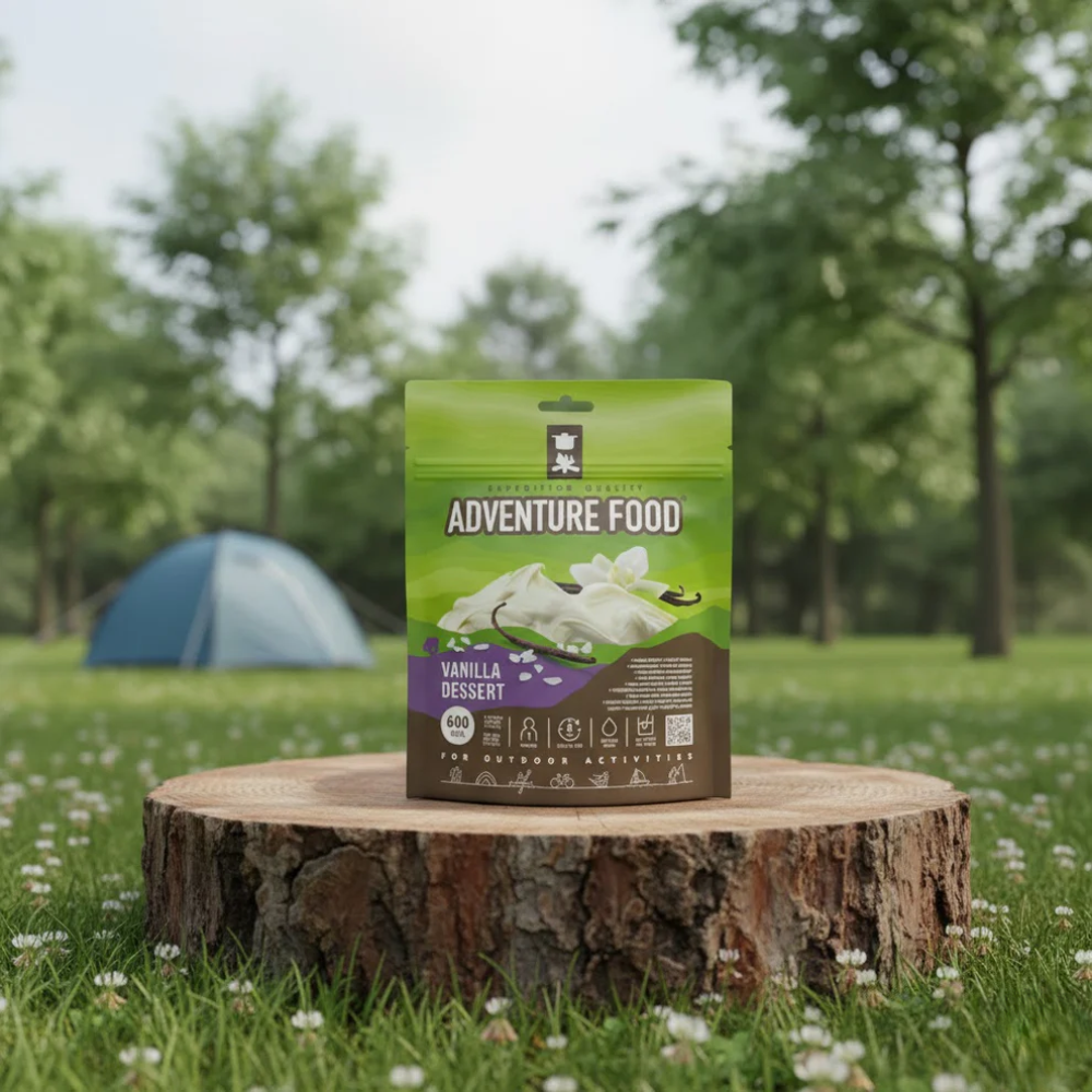 Adventure Food Vanilla Dessert gevriesdroogd toetje in een staande outdoor verpakking van 72 gram