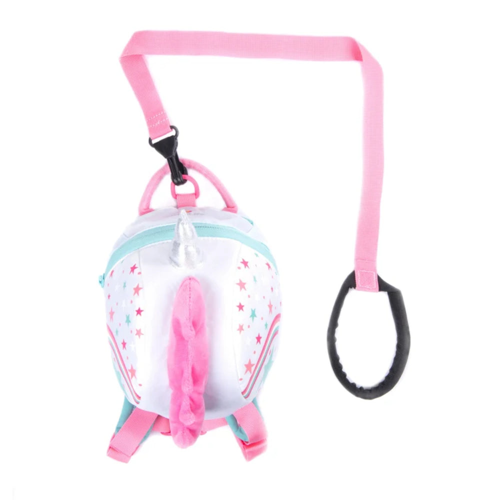 Animal Toddler Backpack kinderrugzak in de vorm van een roze eenhoorn met een gouden hoorn en comfortabele schouderbanden 2