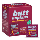 Butt Napkins roze doos met 10 extra grote, vochtige, doorspoelbare toiletdoekjes (7x7 inch) voor onderweg