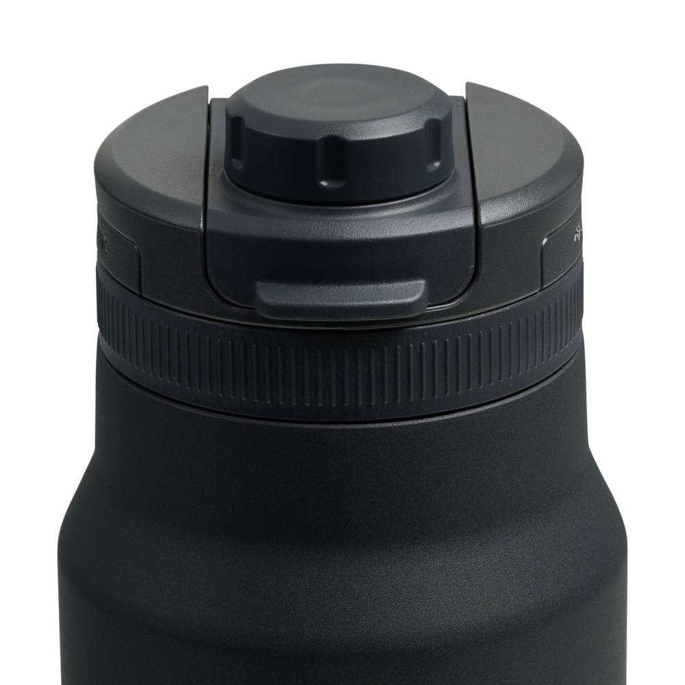 Dometic Chug Bottle 1L bovenkant van de zwarte fles inclusief de dop