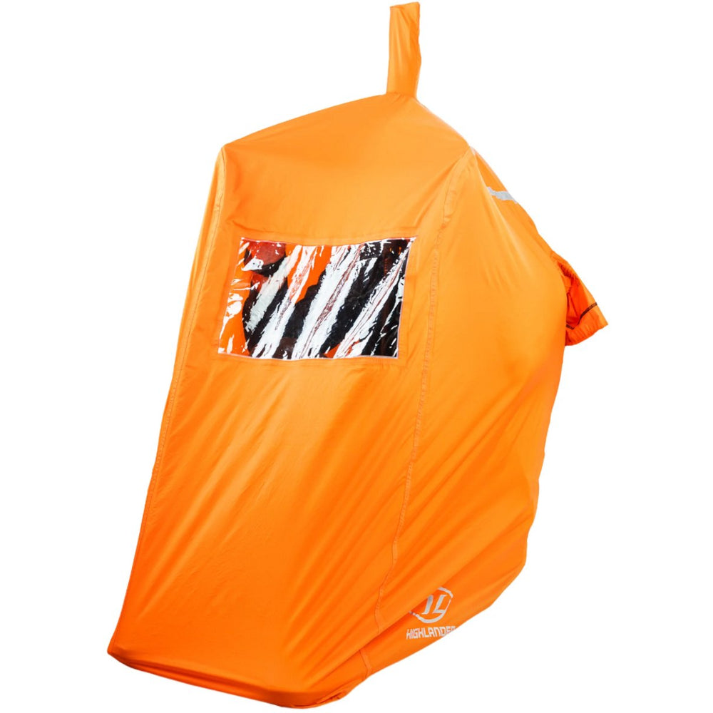 Highlander Storm Vault Survival Shelter 1 opvallende oranje eenpersoons noodtent van waterdicht materiaal