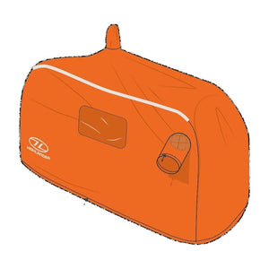 Highlander Storm Vault Survival Shelter opvallende oranje noodtent voor snelle beschutting en overleving in de natuur3