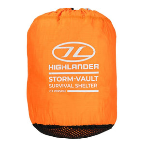 Highlander Storm Vault Survival Shelter opvallende oranje noodtent voor snelle beschutting en overleving in de natuur4