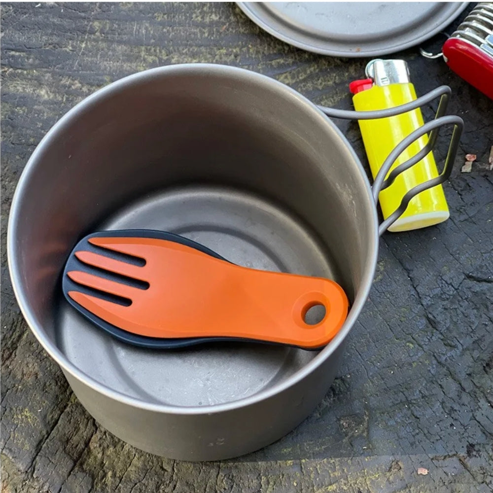 Humangear GoBites Gray Orange lichtgewicht en compact kunststof camping bestek in de kleuren grijs en oranje