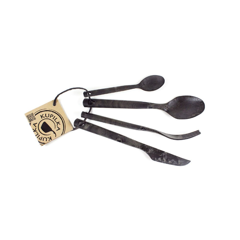 Kupilka Cutlery Set vierdelige duurzame outdoor bestekset in bruine natuurfiber composiet uitvoering4