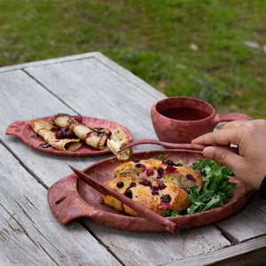 Kupilka Cutlery Set vierdelige duurzame outdoor bestekset in bruine natuurfiber composiet uitvoering7