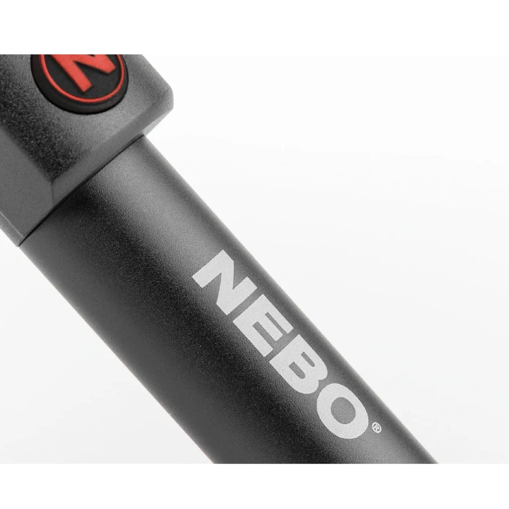 Nebo Big Larry compacte zaklamp en COB LED werklamp in metaal met handige magneetclip in zwarte kleur