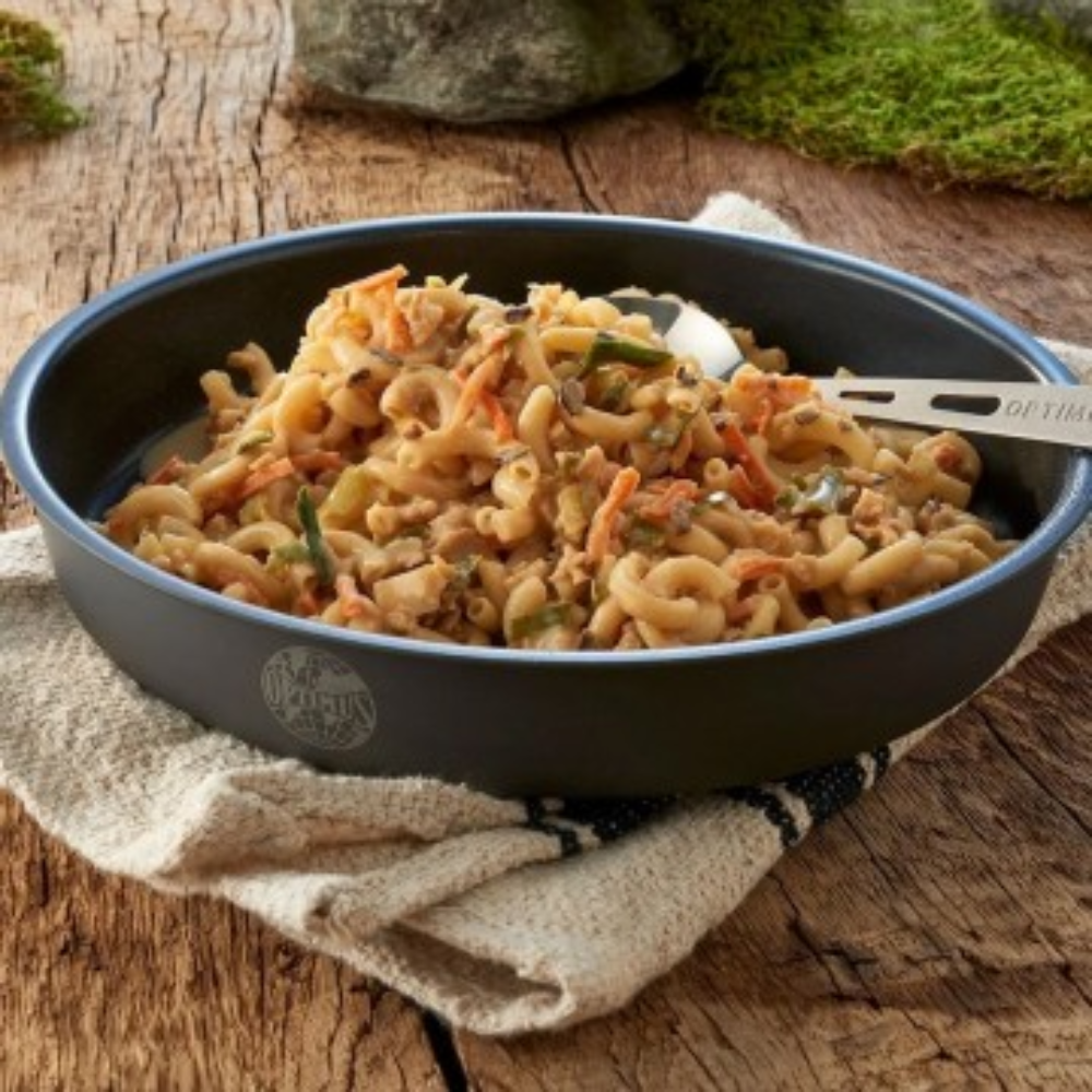 Outdoor Food - Trek'n Eat Bospaddenstoelenragout met pasta • Outdoor maaltijd