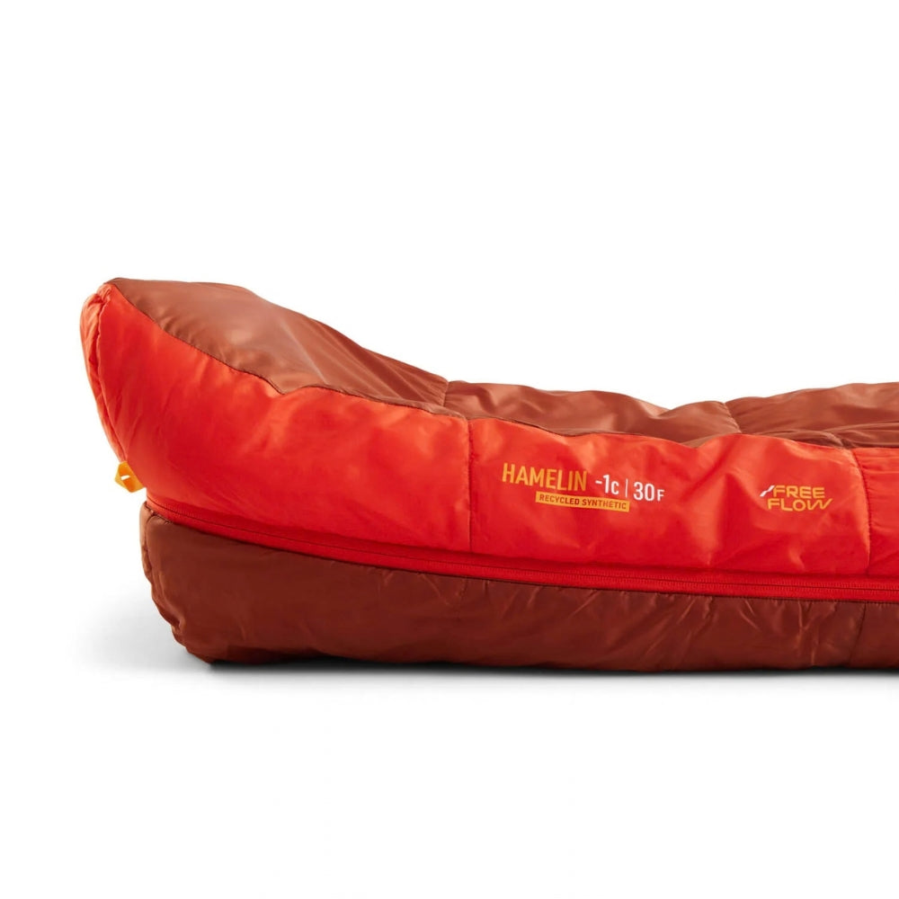 Sea to Summit Hamelin Synthetic -1 Long slaapzak detail van het voeteneinde met rits en productspecificaties