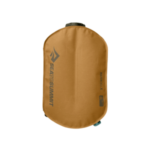 Sea to Summit Watercell X Burnt Olive olijfgroene waterzak getoond vanaf de achterzijde   