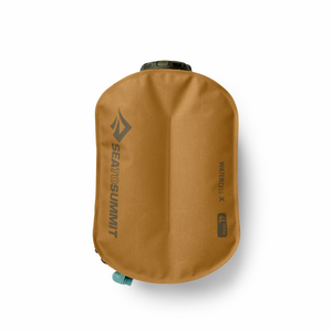 Sea to Summit Watercell X Burnt Olive flexibele waterzak in olijfgroene kleur van voren gezien   