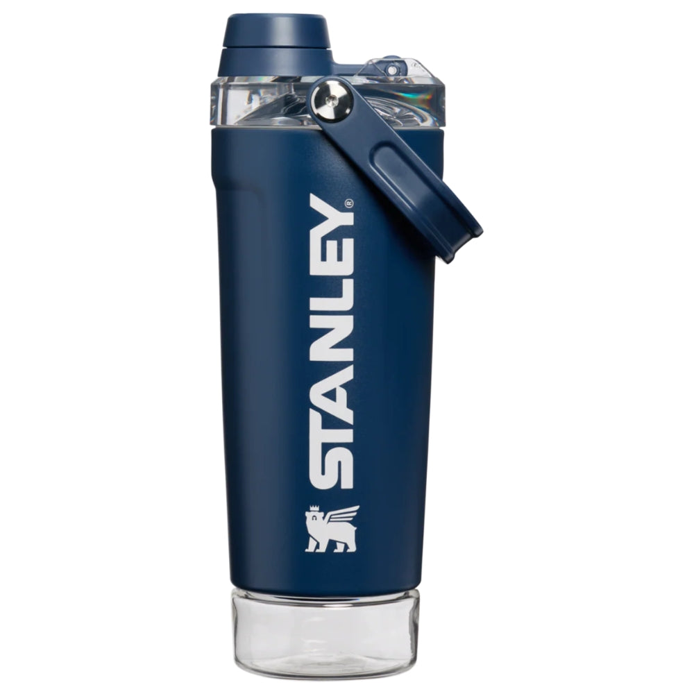Stanley The Active Shaker Bottle 0,59L blauwe roestvrijstalen shakerbeker met mengbal en deksel