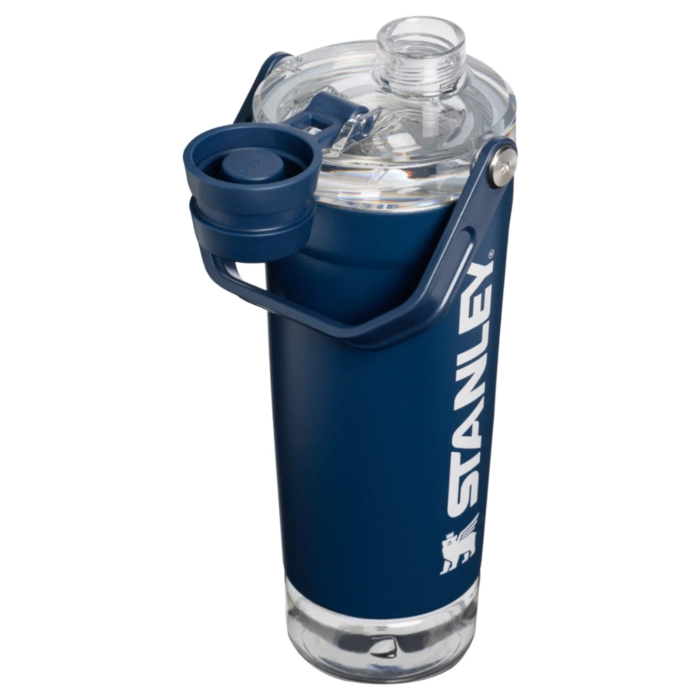 Stanley The Active Shaker Bottle 0,59L blauwe roestvrijstalen shakerbeker met mengbal en deksel