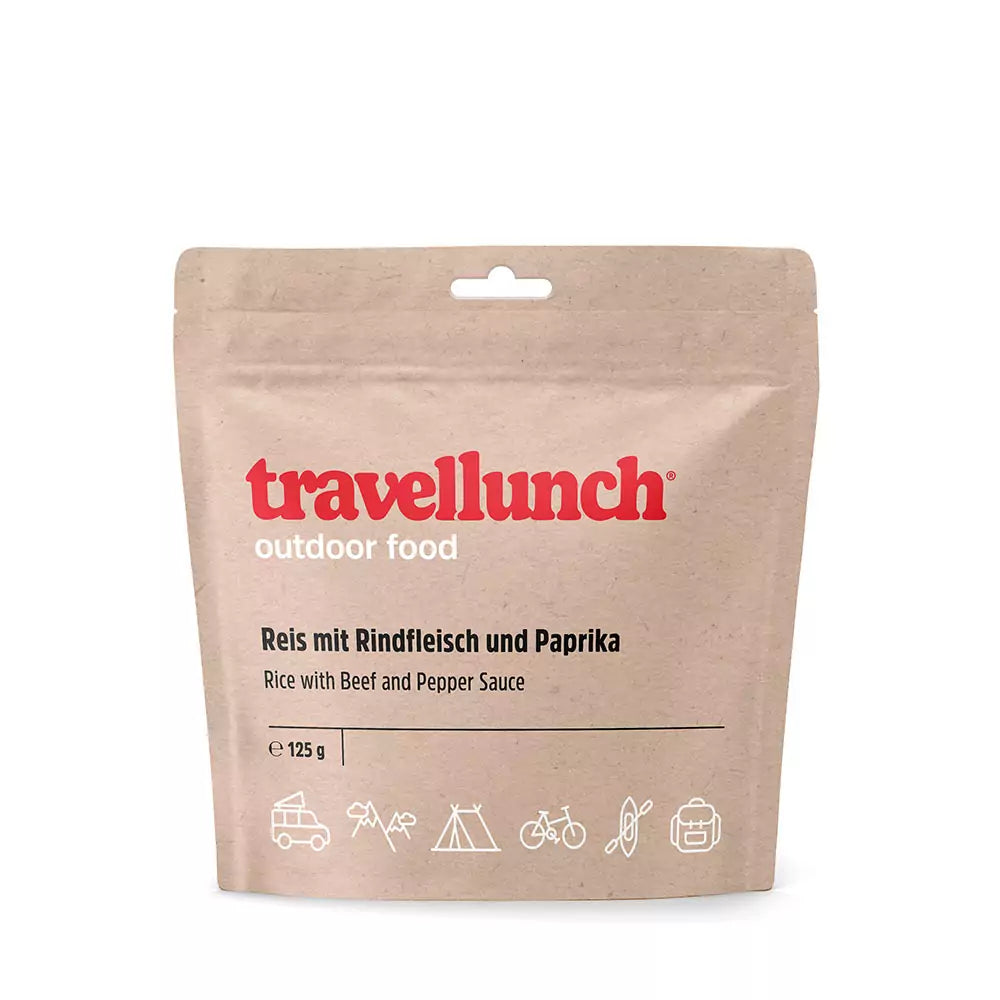Travellunch • Rijst met rundvlees en paprika • Trekking maaltijd