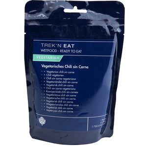 Trek'n Eat Chili Sin Carne kant-en-klare vegetarische outdoor maaltijdverpakking met bonen en sojavleessaus