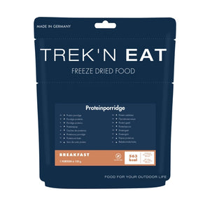 Trek n Eat Protein Porridge eiwitrijke gevriesdroogde outdoor havermoutmaaltijd in een compacte stazak