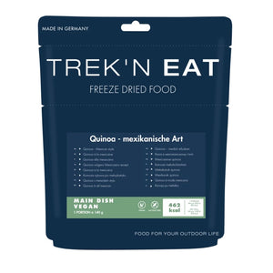 Trek'n Eat Quinoa Mexican Style verpakking met een gevriesdroogde vegetarische maaltijd voor trekking