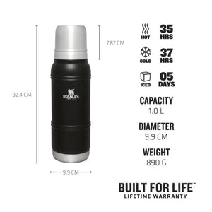 Stanley – The Artisan Thermal Bottle 1.0L / 1.1 QT – Black Moon diagram