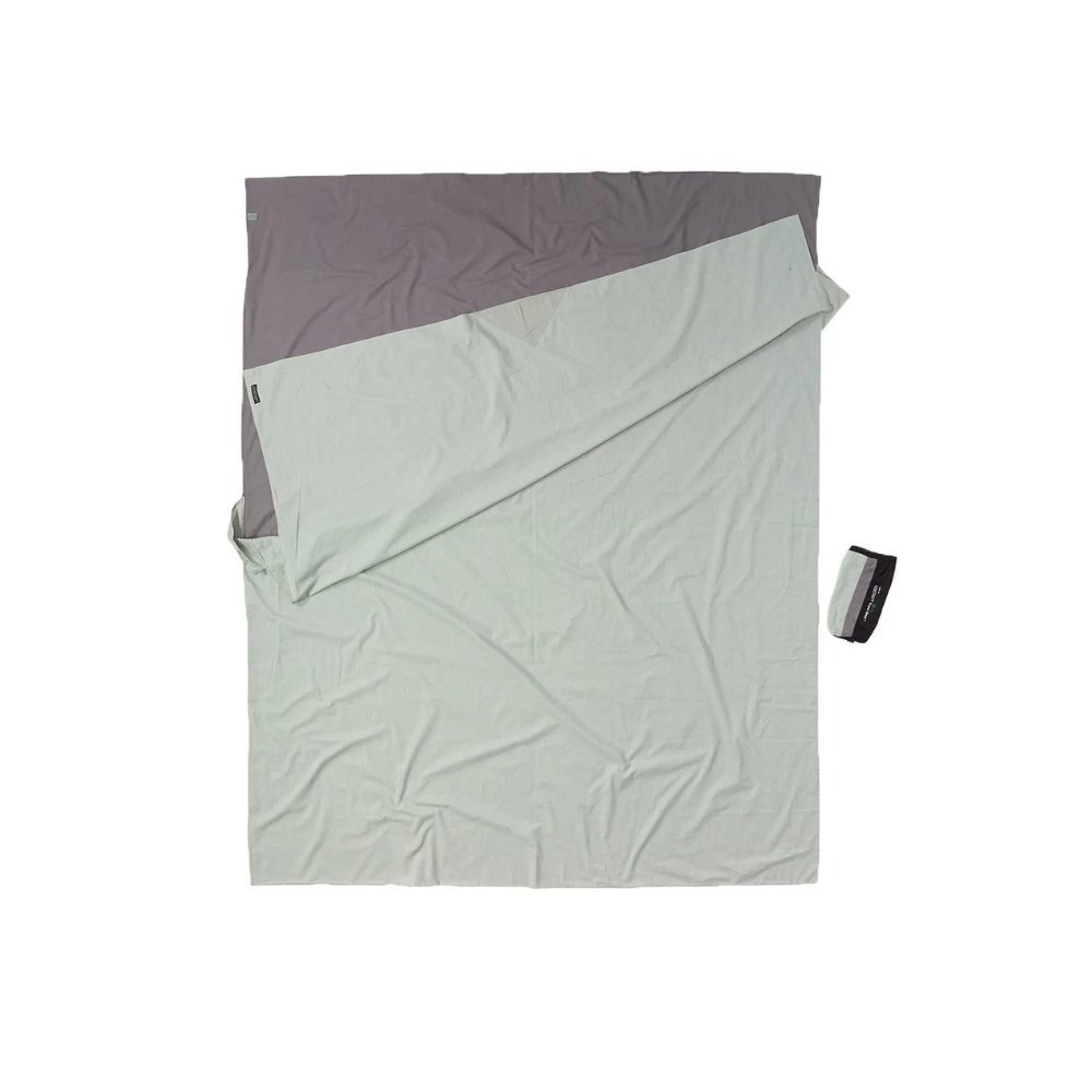 Cocoon Travelsheet Double, 100% Cotton,  Grey / Blue