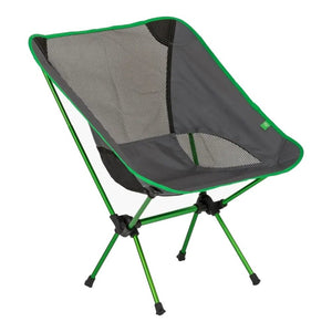 Highlander Ayr opvouwbare lichtgewicht campingstoel met een stevig metalen frame en comfortabele stoffen zitting