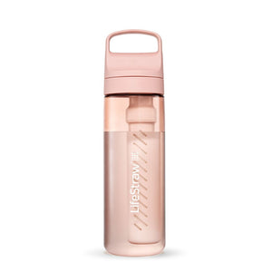 LifeStraw Go 2.0 kunststof waterfles 650ml in de zachtroze kleur Cherry Blossom.