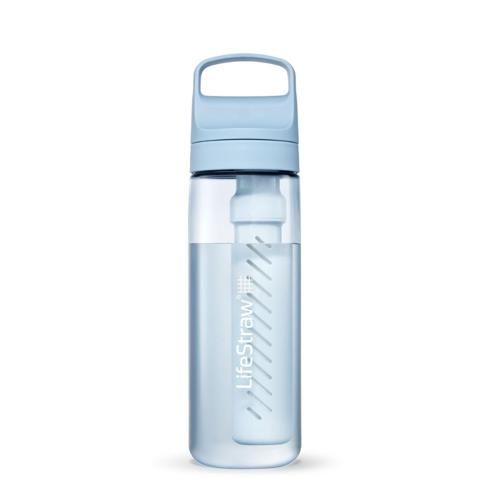 LifeStraw Go 2.0 kunststof waterfles 650ml in het heldere lichtblauwe Icelandic Blue.