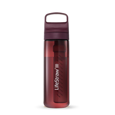 LifeStraw Go 2.0 kunststof waterfles 650ml in de dieprode kleur Merlot Red.