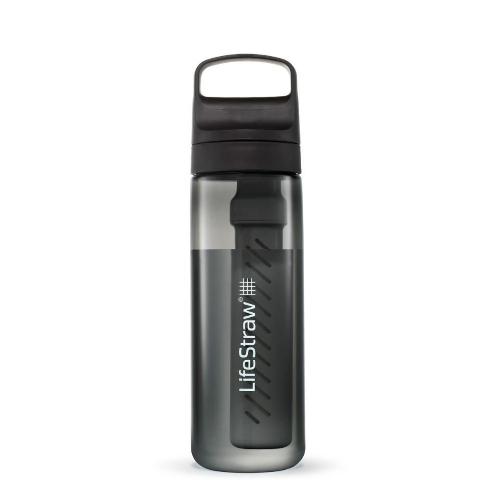 LifeStraw Go 2.0 kunststof waterfles 650ml in de tijdloze kleur zwart.
