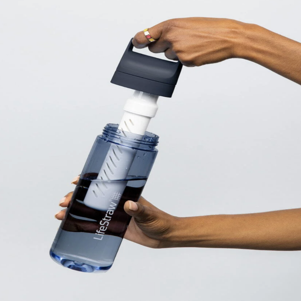 Aegean Sea Blue LifeStraw Go 2.0 kunststof drinkfles voor hiken en reizen.